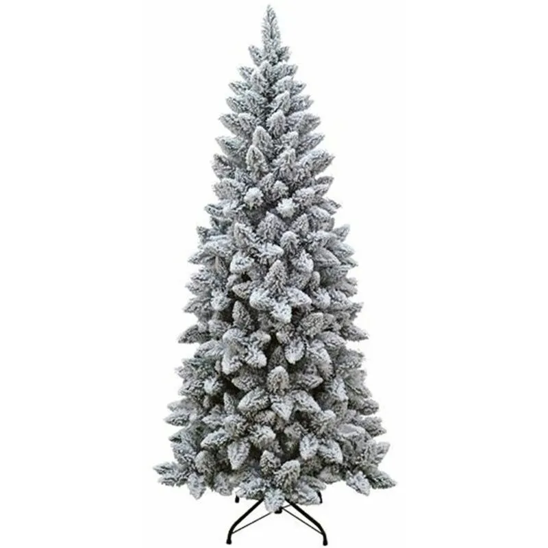 Albero di natale innevato bianco slim da cm 180 210 240 apertura ad ombrello artificiale molto reale folto finto salvaspazio - misuraaltezza: cm 210