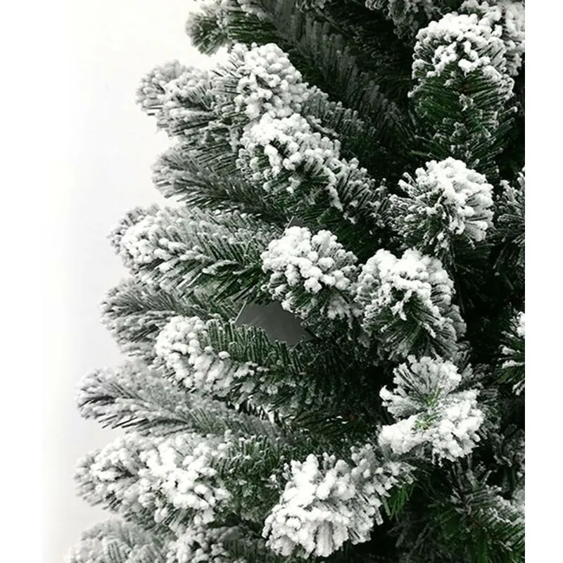 Albero di natale innevato pino bianco slim cm180 finto salvaspazio folto reale