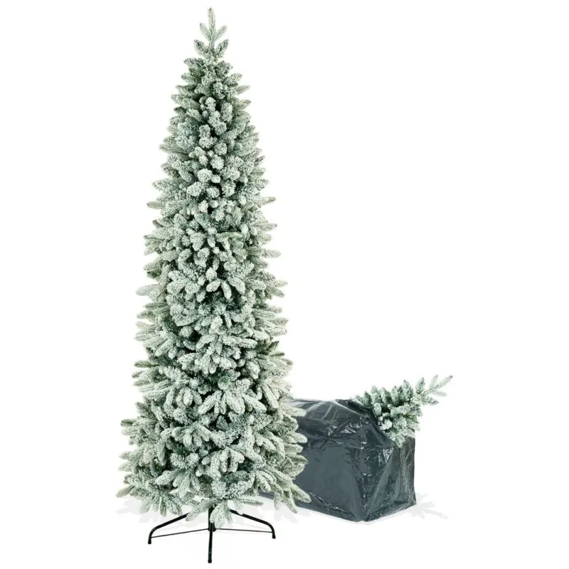  - Albero di Natale innevato Slim pe/pvc Eolo Innevato 210 cm