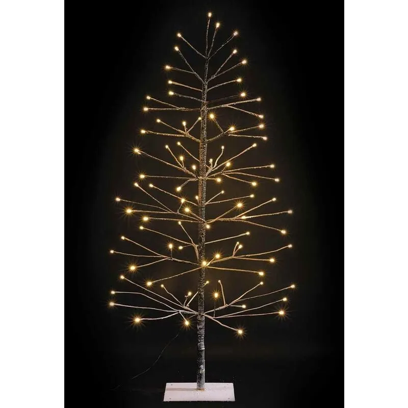 Gruppo Maruccia - Albero di Natale Luminoso Effetto Innevato con 96 Led per Interno ed Esterno Altezza 1,20 Metri