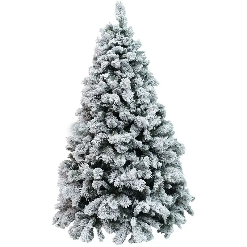 Albero di Natale Milton Innevato Xone Molto Folto con Neve Effetto Aghi di Pino Altezza 210 cm