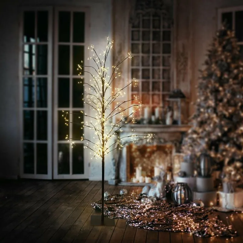 Ecd Germany Albero led 150 cm Con 360 led Bianco Caldo Decorazioni di Natale Albero Luminoso Con Timer Per Interni Ed Esterni IP44 Albero Decorativo