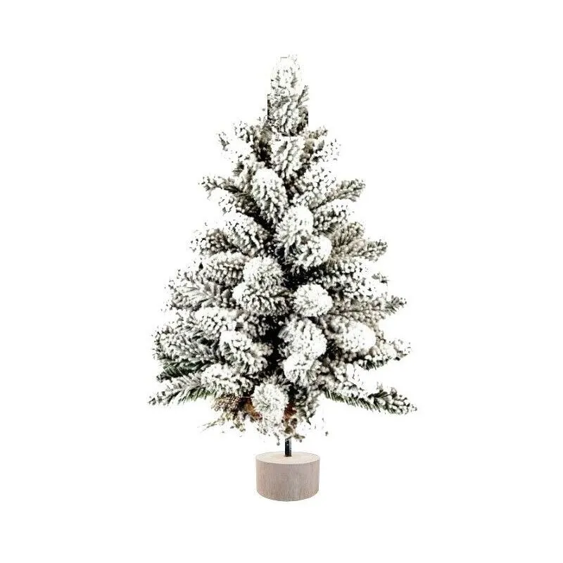 Albero di natale pino verde artificiale innevato piccolo 60 cm con neve basso