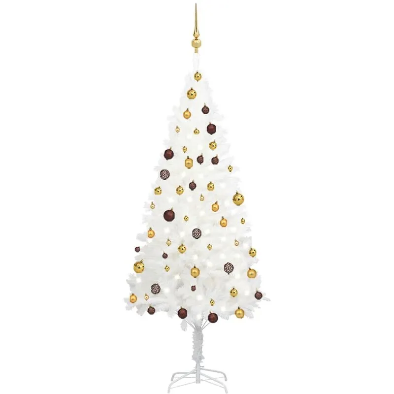 Torana - Albero di Natale Preilluminato con Palline Bianco 180 cm