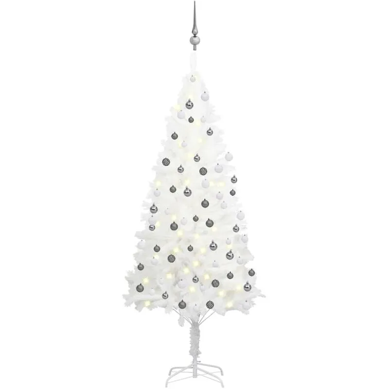 Torana - Albero di Natale Preilluminato con Palline Bianco 180 cm