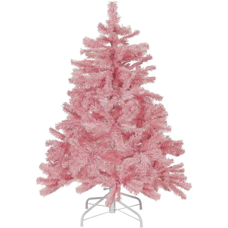 Albero di Natale artificiale Base in metallo pvc tradizionale 120 cm rosa Farnham