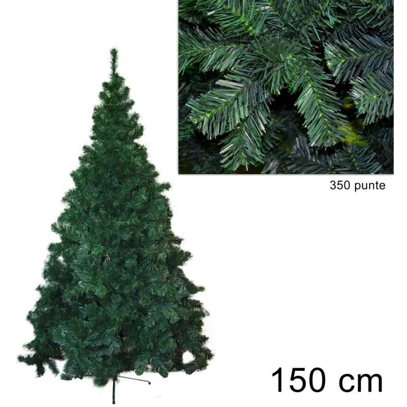 Lupex Shop - Albero di Natale Pino della Norvegia verde folto, 350 punte, in PCV, interno ed esterno, dimensione: 150cm cod. 9157