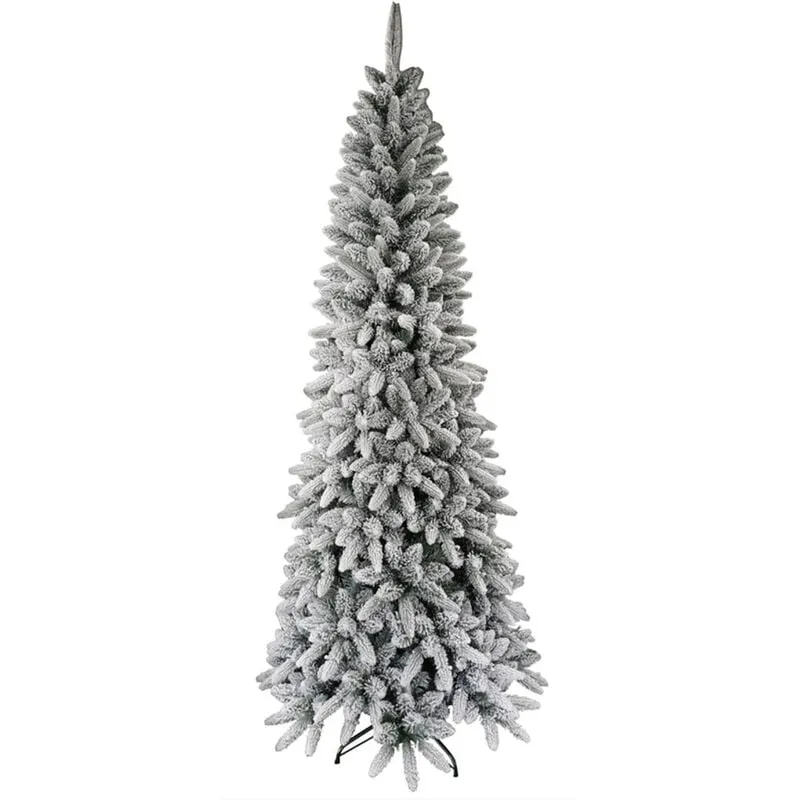 Albero di natale verde innevato bianco cm210 con 997 cime slim salvaspazio folto pieno come in foto bellissimo