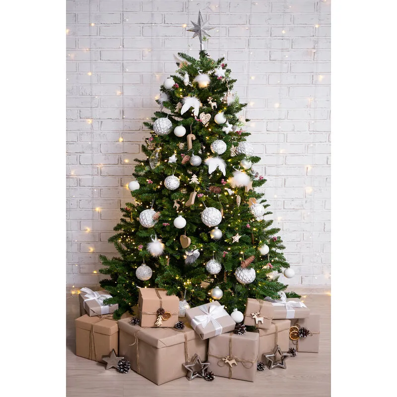 Albero di Natale Vienna, Albero artificiale extra folto, Albero effetto reale in pvc con Pigne incluse, 468 rami, Altezza cm 150 - Dmora