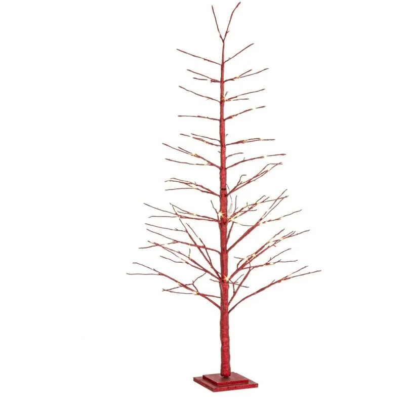 Alberello di Natale Luminoso Mini Albero Natalizio Led Piccolo Illuminato - Colore: Rosso - Dimensioni: 120 cm