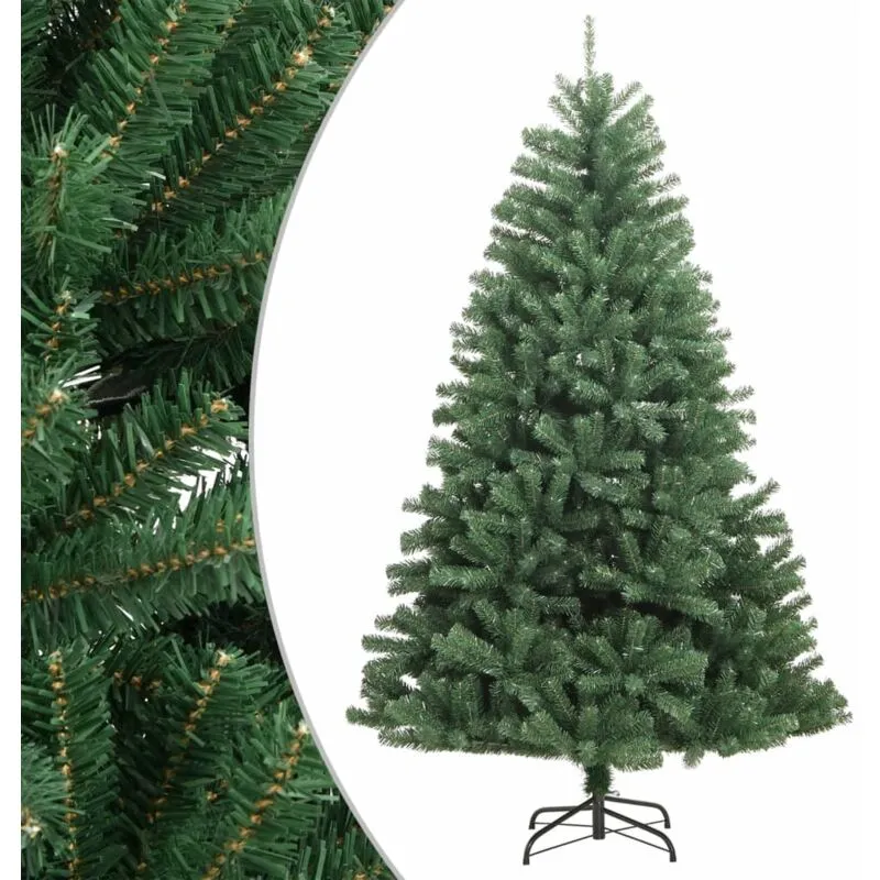 Albero di Natale Artificiale Incernierato con Base Verde 180 cm - Vidaxl