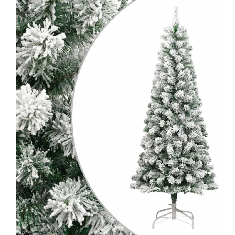 Albero Natale Artificiale Incernierato con Neve Fioccata 240 cm Vidaxl Bianco