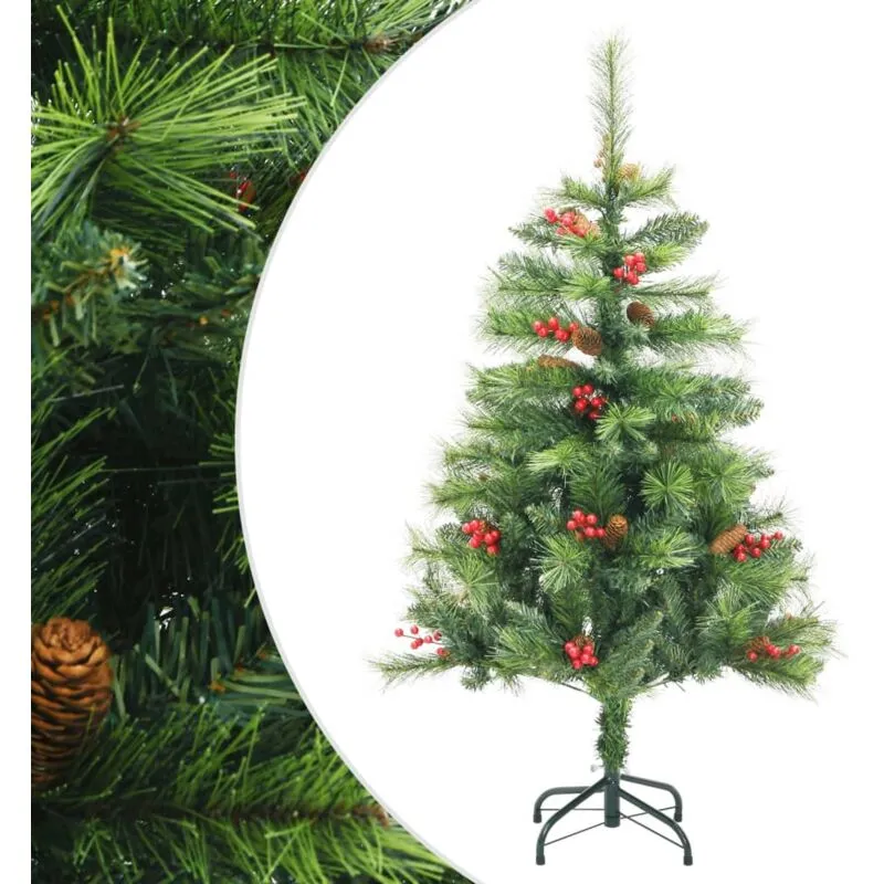 Vidaxl - Albero Natale Artificiale Incernierato con Pigne e Bacche 150cm