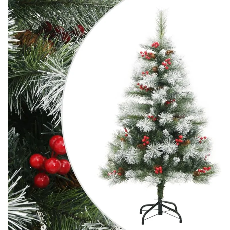 Albero Natale Artificiale Incernierato con Pigne e Bacche 150cm - Vidaxl