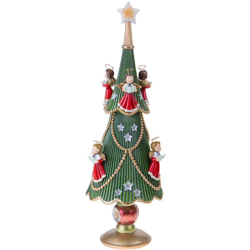 Giordanoshop - Albero Natale con Angeli e Led 60 cm Verde