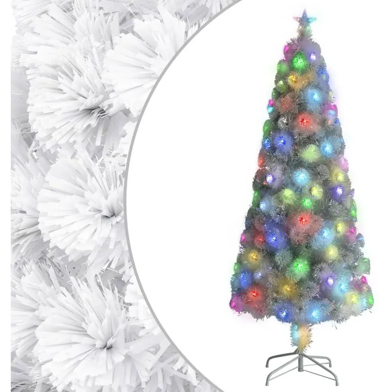 Torana - Albero Natale Preilluminato Bianco 210 cm in Fibra Ottica