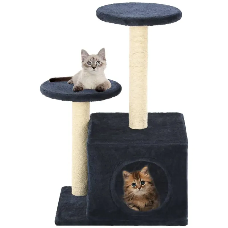 Torana - Albero per Gatti con Pali Tiragraffi in Sisal 60 cm Blu Scuro