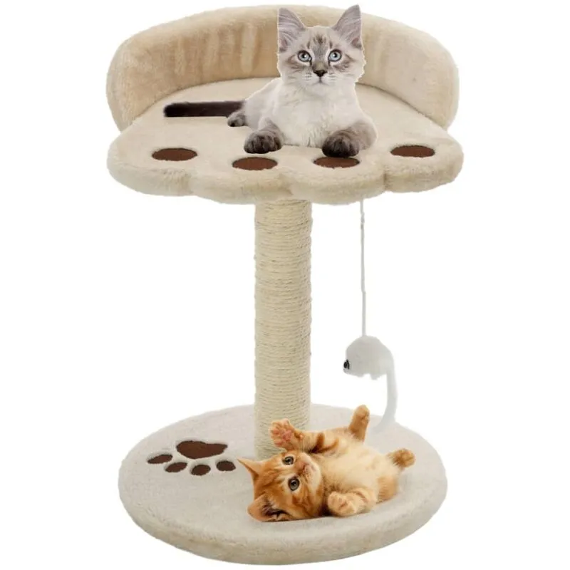 Albero per Gatti con Tiragraffi in Sisal 40 cm Beige e Marrone - Vidaxl