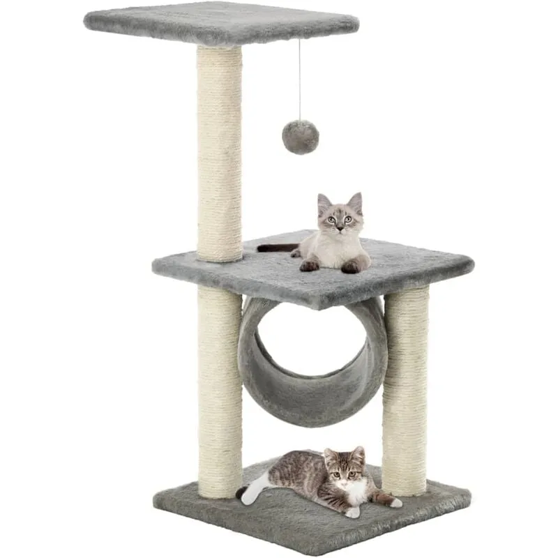 Tiragraffi per gatti, Albero per Gatti con Tiragraffi in Sisal 65 cm Grigio Vidaxl