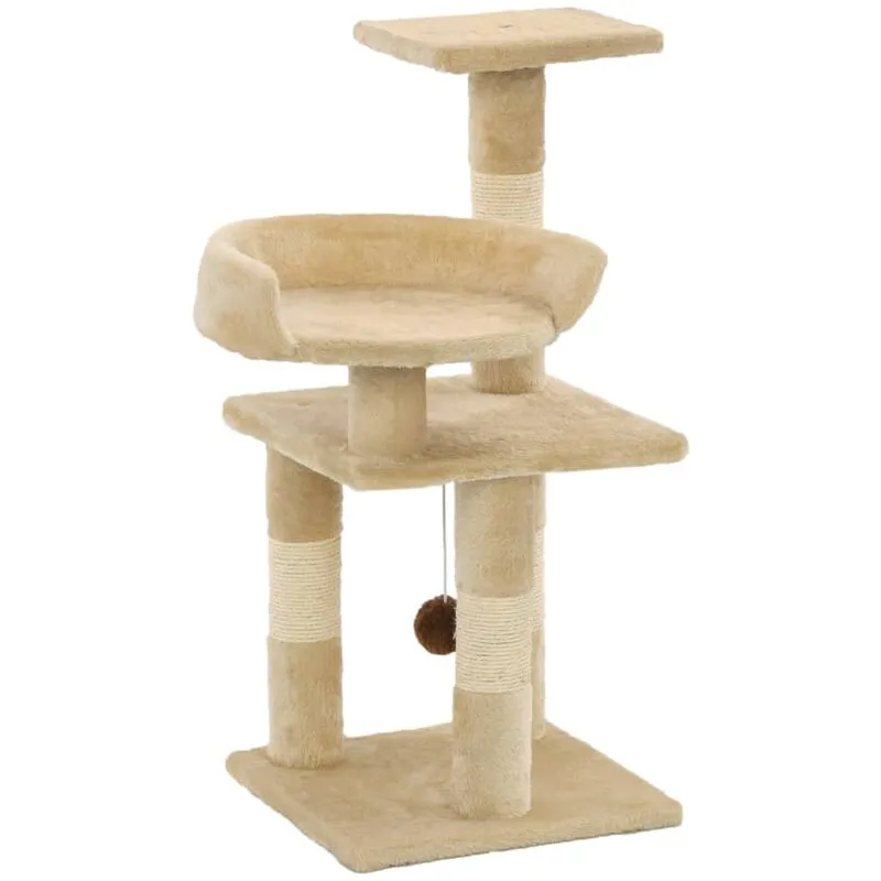 Albero per Gatti con Tiragraffi in Sisal 65 cm Beige Vidaxl 431887