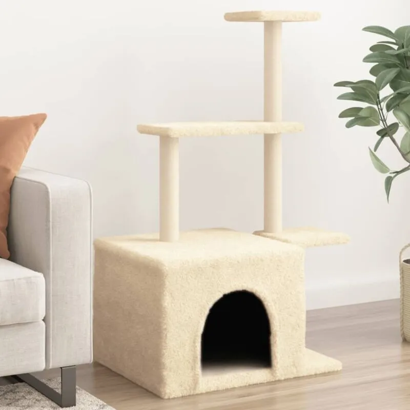 Torana - Albero per Gatti con Tiragraffi in Sisal Crema 110 cm