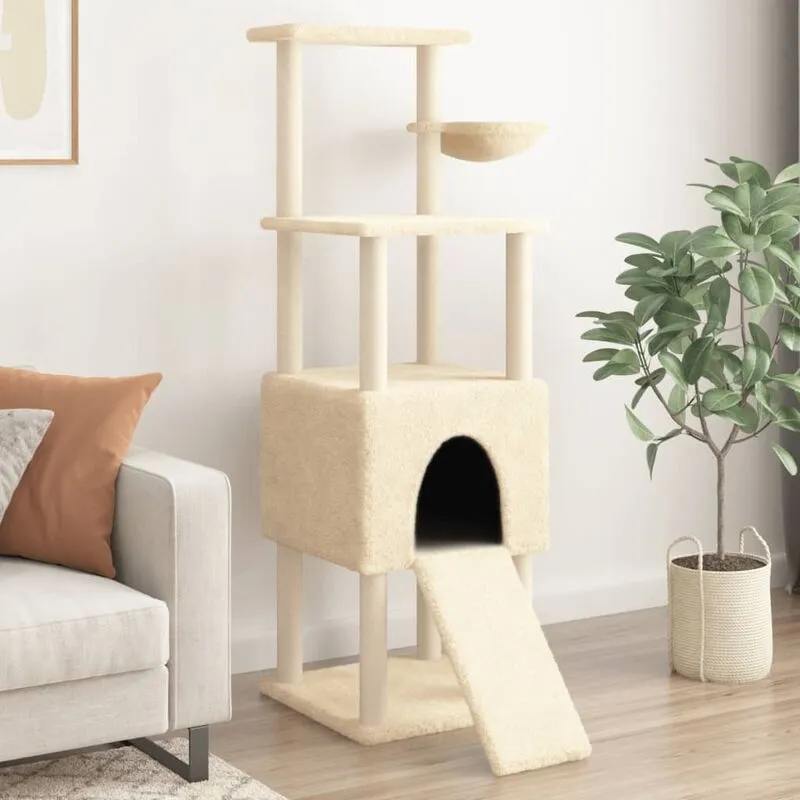 Torana - Albero per Gatti con Tiragraffi in Sisal Crema 153 cm