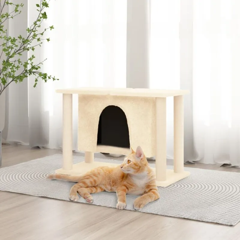 Torana - Albero per Gatti con Tiragraffi in Sisal Crema 50 cm