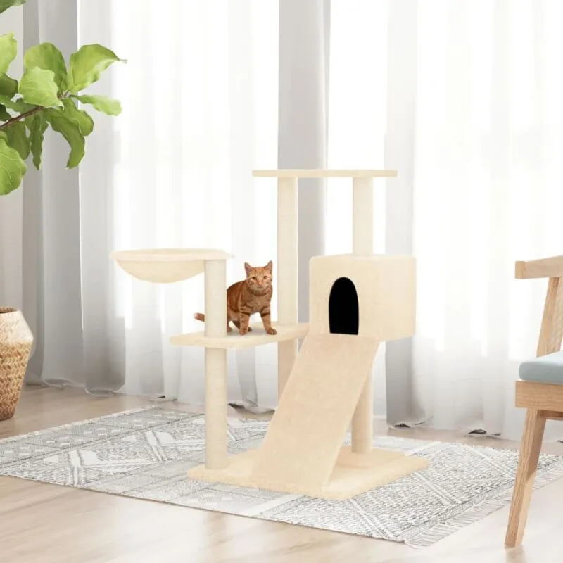 Torana - Albero per Gatti con Tiragraffi in Sisal Crema 82 cm