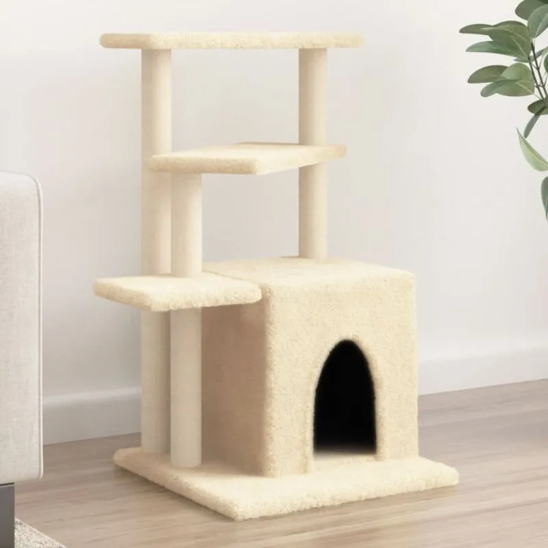 Torana - Albero per Gatti con Tiragraffi in Sisal Crema 83,5 cm