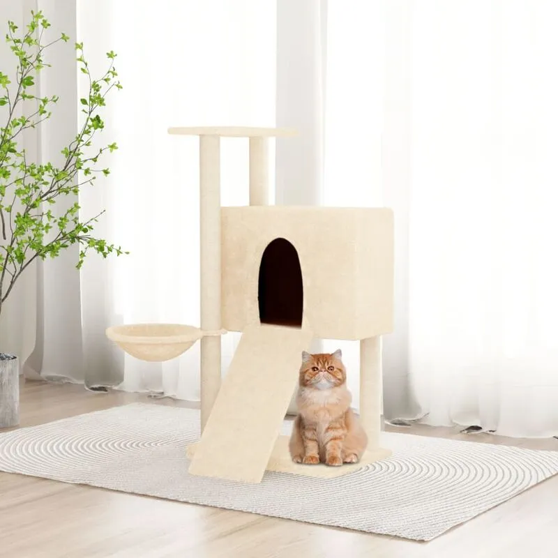 Torana - Albero per Gatti con Tiragraffi in Sisal Crema 96 cm