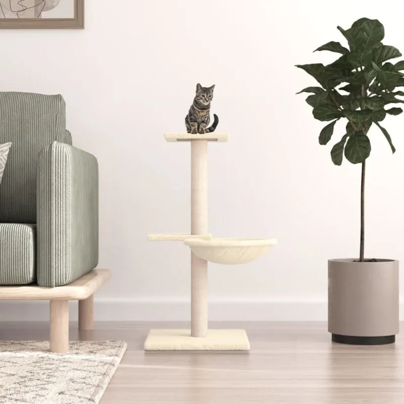 Tiragraffi per gatti, Albero per Gatti con Tiragraffi in Sisal Crema 72 cm Vidaxl