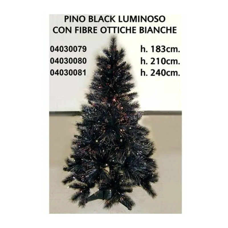 Albero pino di natale con fibre ottiche luci bianche - altezza 183 cm