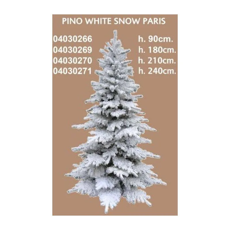 Albero pino di natale innevato 961 rami - 180 cm - modello snow paris