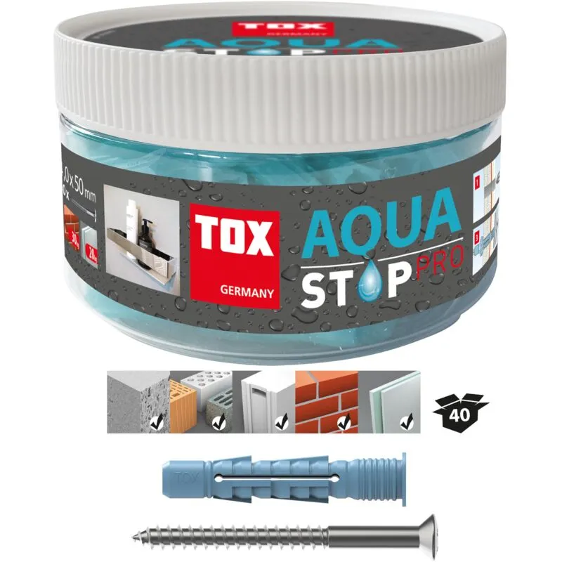 Aqua Stop Pro tappo universale 6x38 mm + vite in scatola rotonda