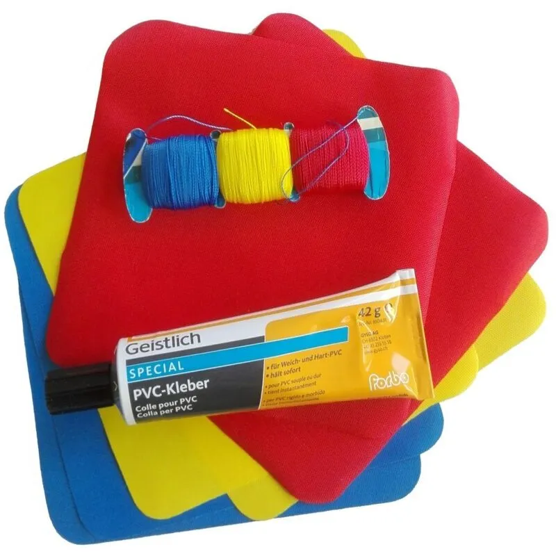 Kit Riparazione Giochi Gonfiabili Toppe Pezze Fori e Strappi con Mastice pvc