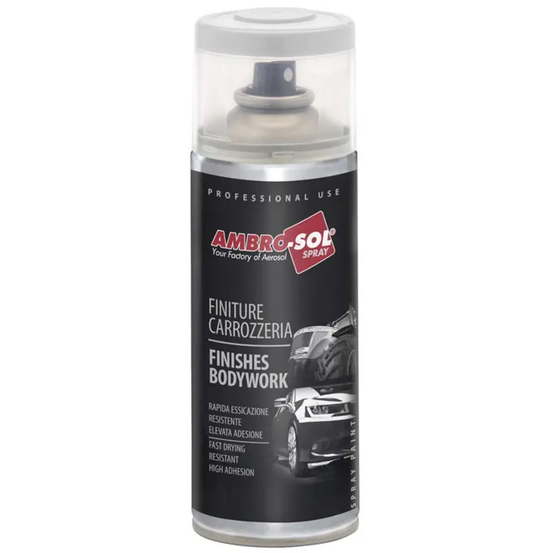 Smalto spray finiture carrozzeria finitura fascioni paraurti spoilers 400 ml - AmbroSol Grigio Chiaro Goffrato