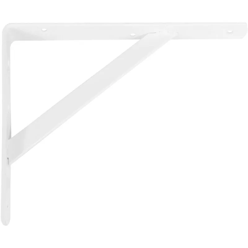 Staffe per mensole Angolo per Ripiani Supporto per Scaffale Acciaio Colore Bianco Misura: 200x125 mm Peso massimo consigliato: 320 Kg - Amig
