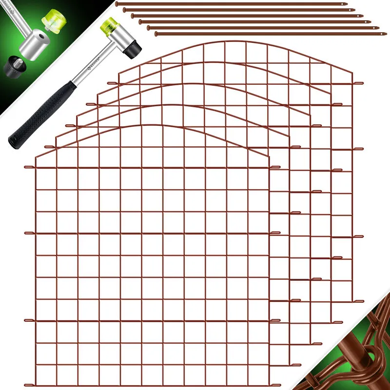 ® Recinzione per laghetti, Set completo, Elementi di recinzione in metallo incl. martello + aste di fissaggio, Recinzione a innesto per