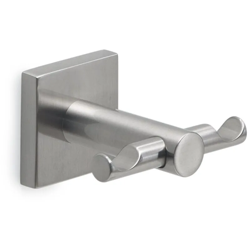 Appendiabiti doppio da muro in acciaio inox aisi 304 e Cromall FJ26 Gedy serie fuji Satinato