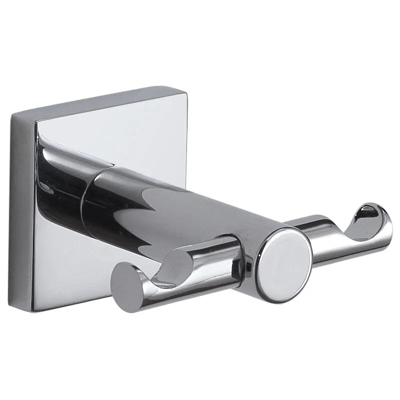 Appendiabiti doppio da muro in acciaio inox aisi 304 e Cromall FJ26 Gedy serie fuji Cromato