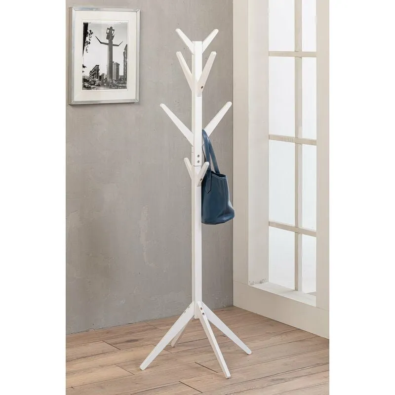 Giordanoshop - Appendiabiti in Legno 45x45x176 cm Arrow Bianco