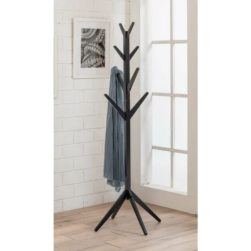 Giordanoshop - Appendiabiti in Legno 45x45x176 cm Arrow Nero