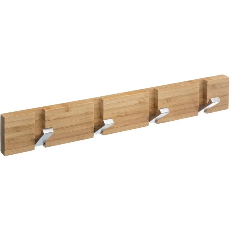 Appendiabiti Well Home Bamboo con 4 ganci cromati design moderno 40x5,5x6cm