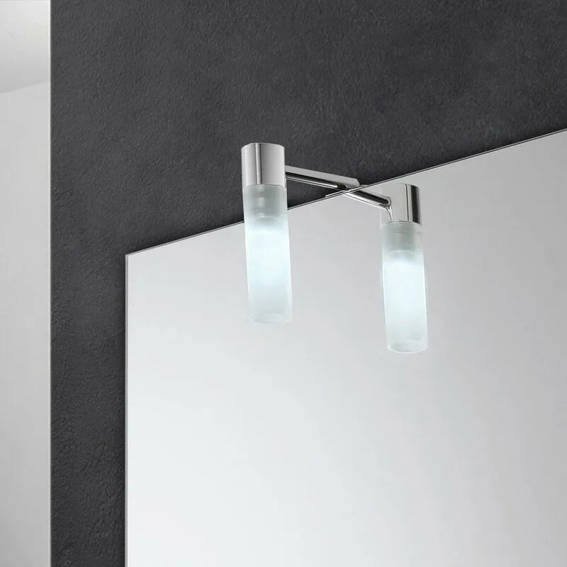 Inbagno - Applique led naturale in acciaio e vetro per specchio a filo