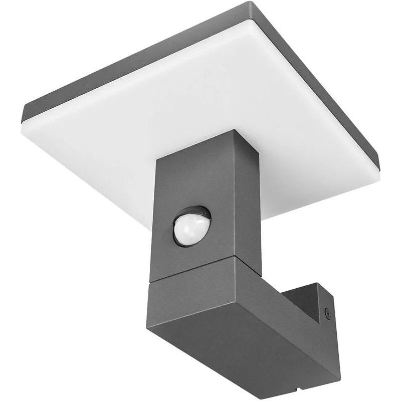 Applique da esterni led Olesia con sensore - grigio scuro, bianco opale - Lucande