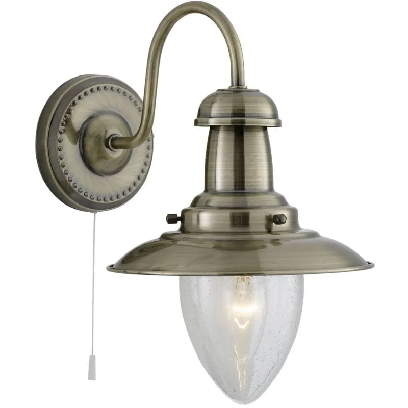 Searchlight - Applique Classica Fisher Man Acciaio Adjustable Vetro 1 Luce E27