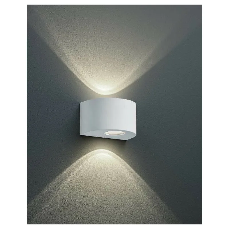 Rosario applique led da esterno mezza luna bianca con diffusori intercambiabili L.15CM