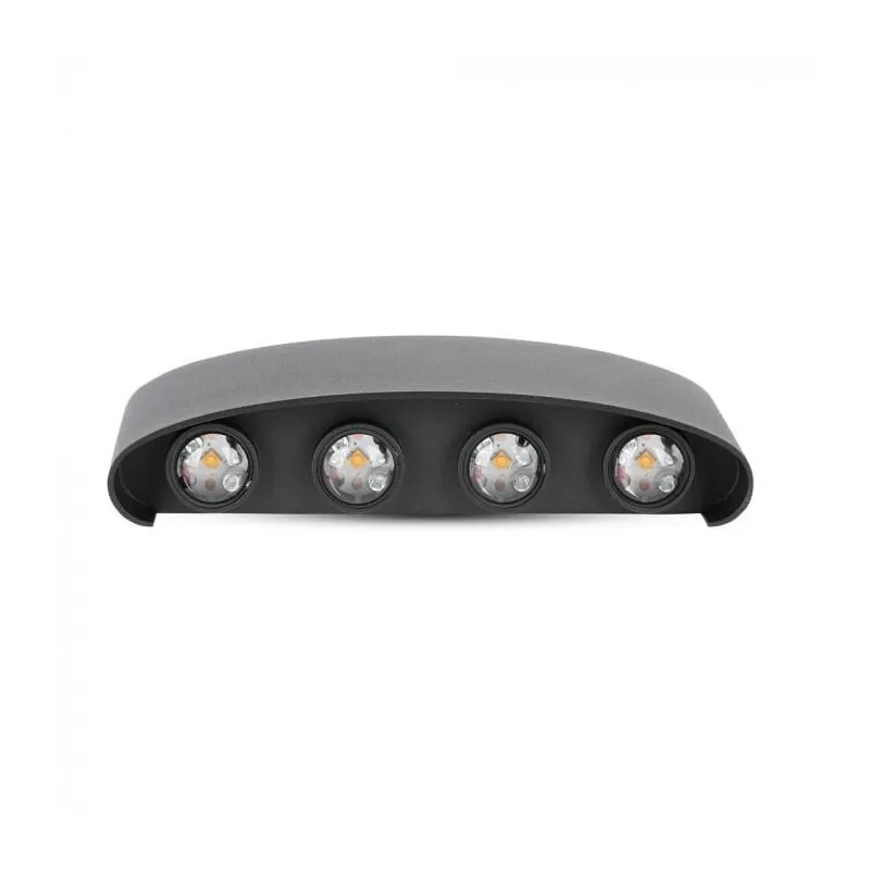 VT-848 Lampada led COBx8pcs up/down da parete alluminio nero wall light 4000K IP54 - sku 8620 - Nero - V-tac