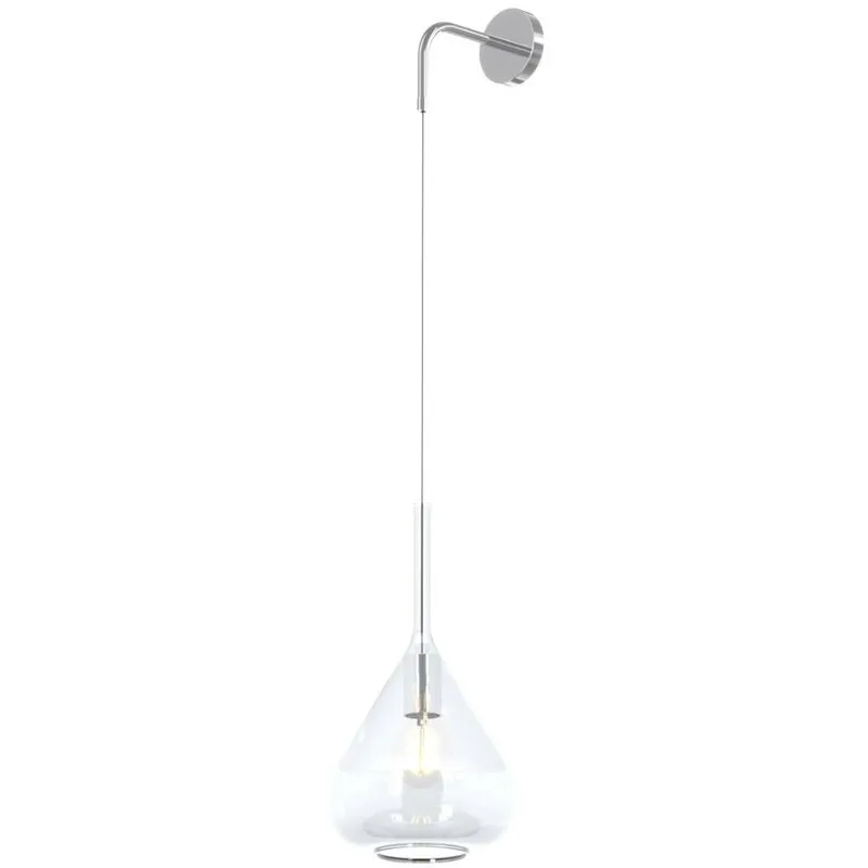 Top-light - Applique moderna top light kona 1177 cr a tr e27 led lampada parete vetro