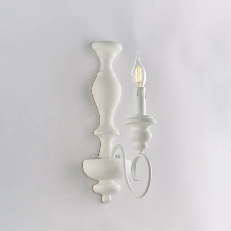 Cascina Applique in legno e ferro laccato bianco shabby 1 luce .13 P.21 BL265-AP1-BCO